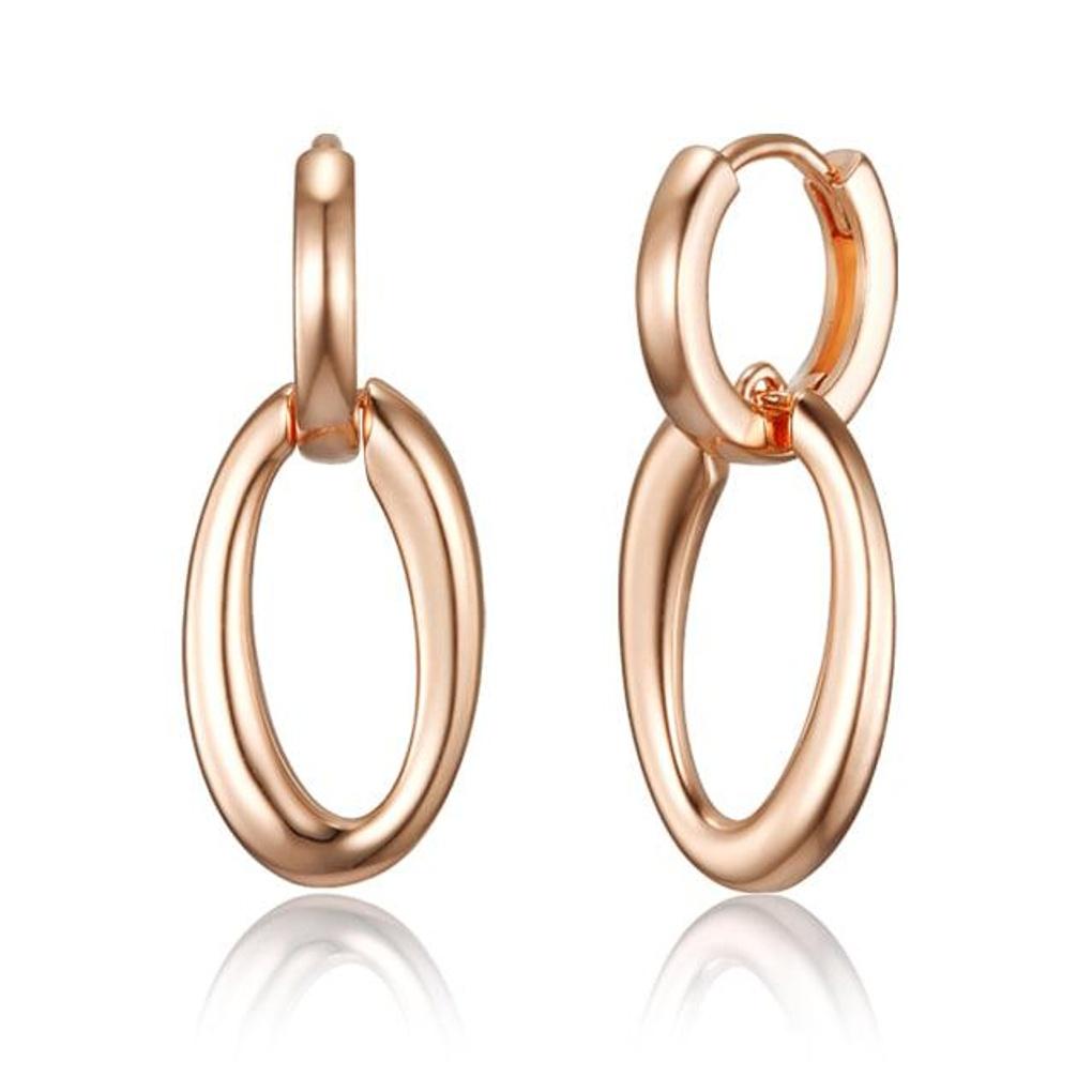 Серьги-капли круглые массивные на застежке-щелчке 14K GF C24EGF194