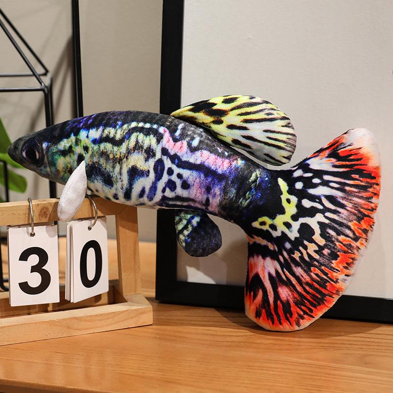 Плюшевая игрушка «Цветная гуппи» - Игрушка-подушка, имитирующая тропическую рыбу