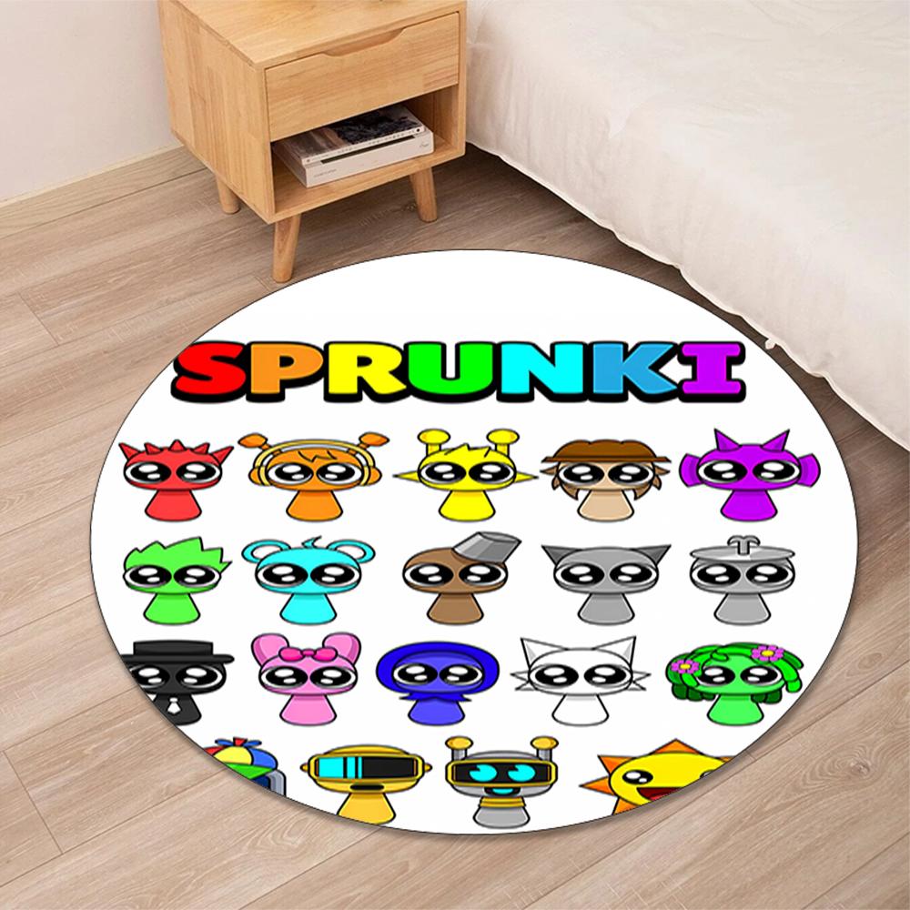 Sprunki Printed Round Rug Carpet Chair Rug Area Rug Entryway Doormats,for Office Chair Living Room Bedroom Kitchen Room.