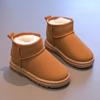 Зимние детские ботинки для мальчиков, новые универсальные зимние ботинки для девочек, утолщенные теплые плюшевые детские повседневные модные хлопковые ботинки, однотонные