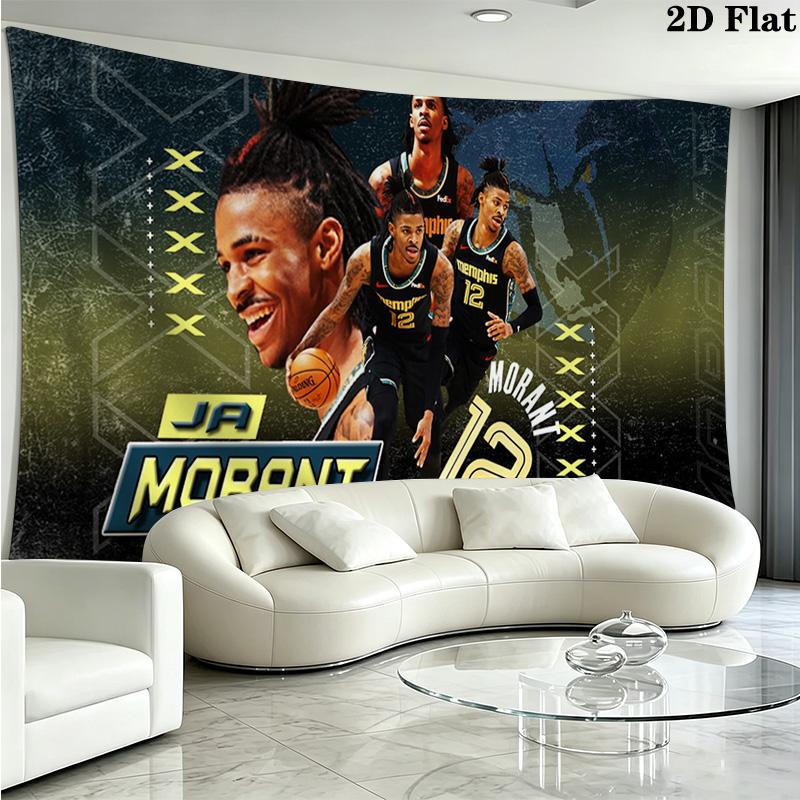 Ja Morant Poster Wall Tapestry Aesthetic Wall Hanging Printed Fabric Blanket Decorative Tapestries for Bedroom Living Room Home Decor