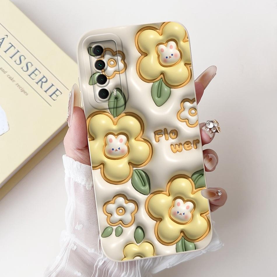 For Huawei P Smart 2021 Case Huawei Y7a PPA-LX3 PPA-LX2 PPA-LX3 Cute Panda Rabbit Soft Silicone Shockproof Phone Cases