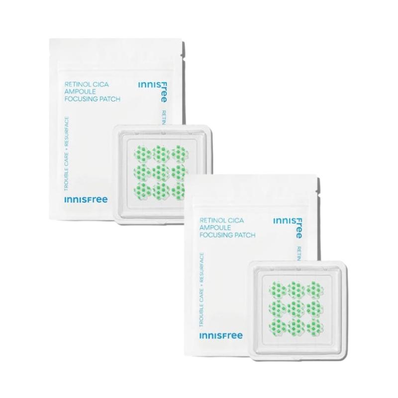 Innisfree Фокусирующий патч Retinol Cica Ampoule (1 шт / 9 пластырей) | Точечный уход Микроигольный пластырь от прыщей | Корейский K-Beauty Ретинол и Центелла Азиатская пластырь от несовершенств