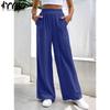 Women's Fashion Casual Solid Color Print Middle Waistline Trousers Pants & Capris