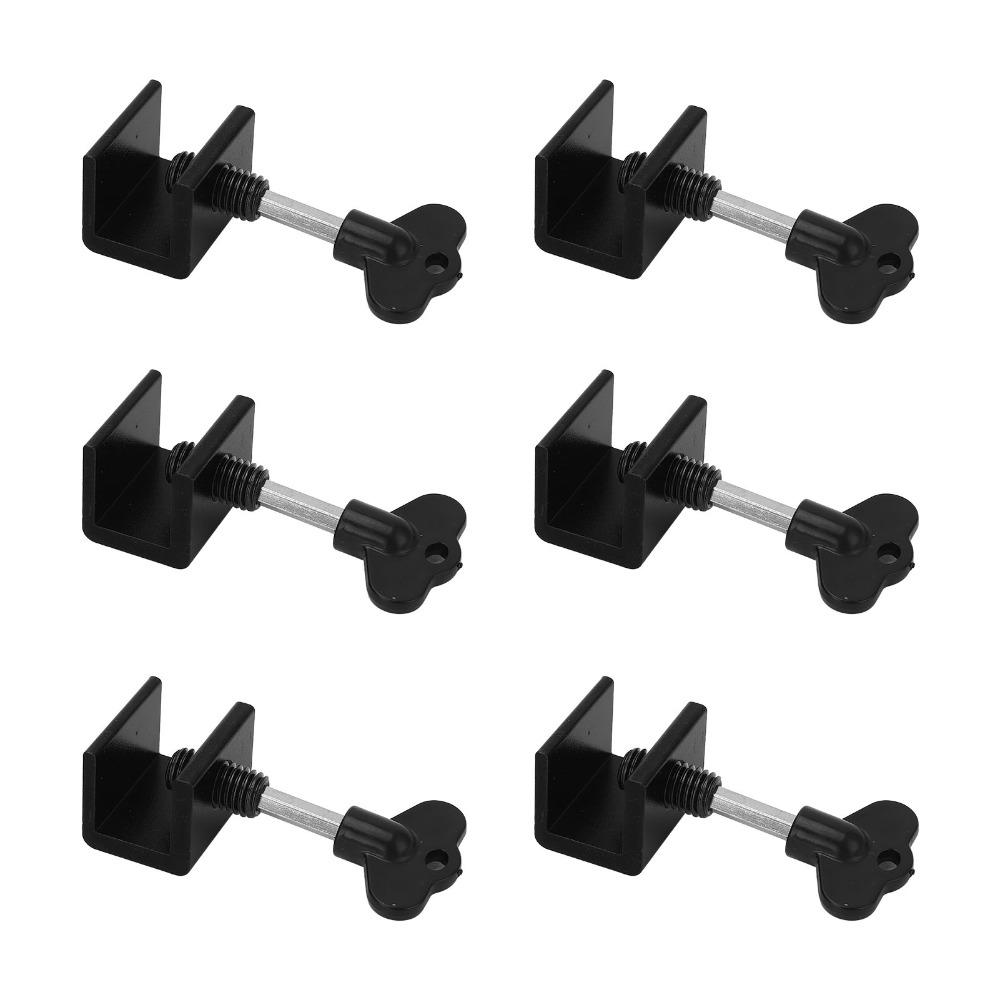 6pcs Vertical Horizontal Sliding Window Lock Aluminum Alloy Window Safety Lock Office Use