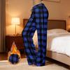 Women's Plaid Print Plush Casual Pants for Fall, Winter and Everyday Wear