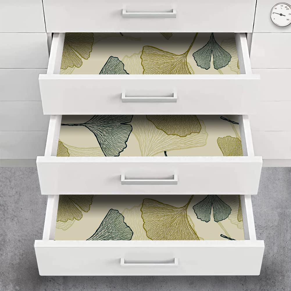 Ginkgo Leaf Peel and Stick Wallpaper Floral Leaves Removable Self Adhesive Vinyl Contact Paper Cabinets Furniture Crafts Accent