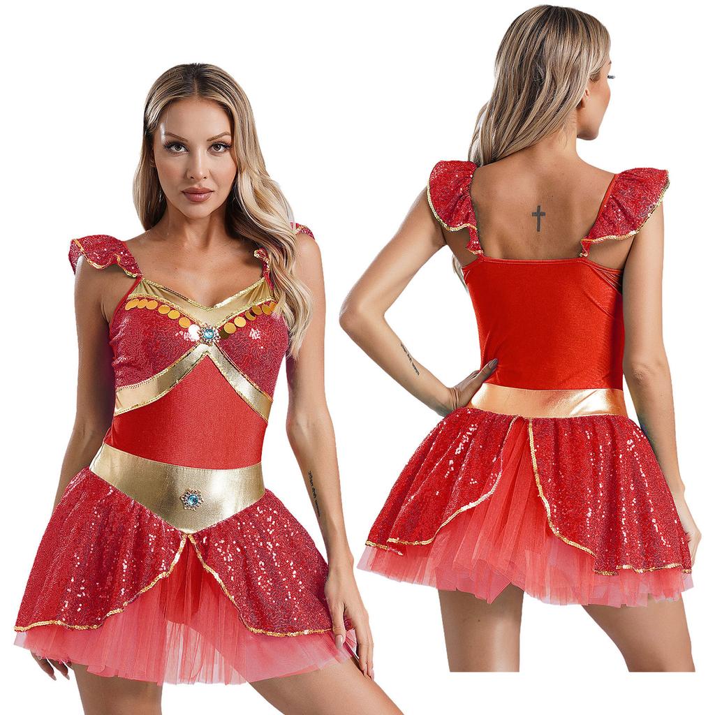 Платье-трапеция, нарядное платье на Хэллоуин, костюмы для косплея арабской принцессы, женские наряды для танца живота, сценические наряды