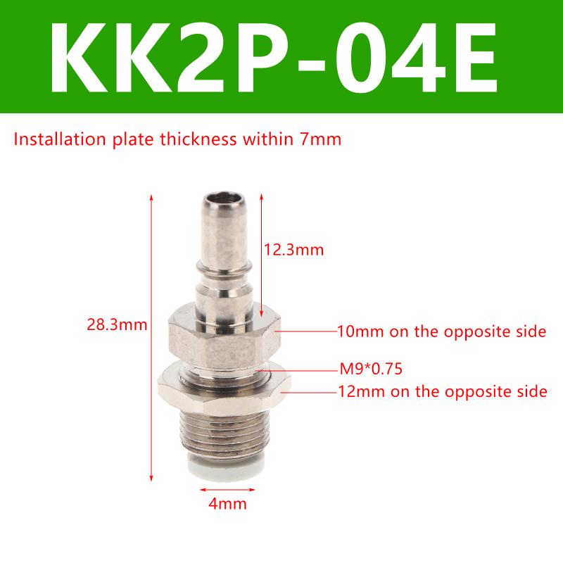 KK2P/KK2S-04H-06H-04E-06E Tracheal Quick Connector Pneumatic One-way Coupling Brass PU Tube Pipe Joint Accessories Gift