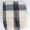 Classic Plaid Knitted Scarf Soft Women Thickened Scarf Soft Long Tassel Neckscarf  Couple