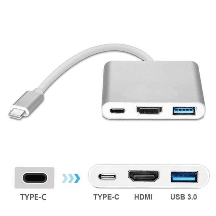 Концентратор USB 3.1 Type C USB-C на USB 3.0 / HDMI 4K / Type C (PD) Адаптер-хаб Muiltifunctional для Apple Macbook 12''