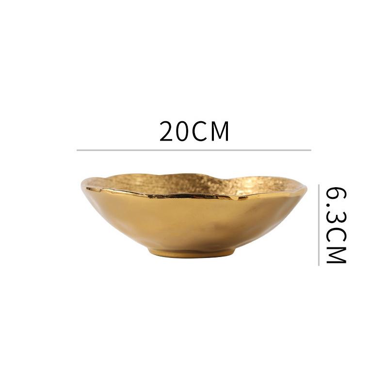Матовая золотая керамическая тарелка для обеда, тарелка для стейка, тарелка для пасты, салатница, десертная миска, особая посуда для молекулярной кухни