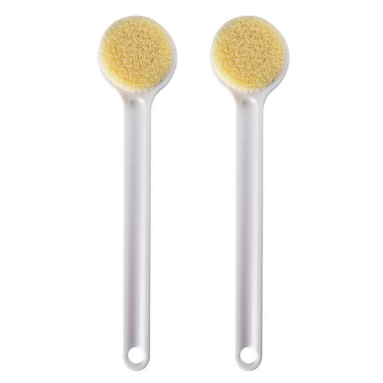 2 Pcs Back Scrubber for Shower Bath Brush with Long Handle Nylon Bristles Body