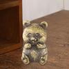 Brass Panda Bear Figurine Statue Small Desktop Animal for Bookshelf