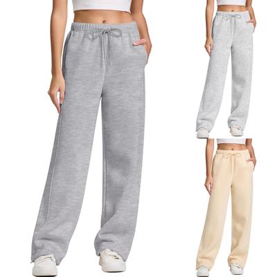 Женские модные однотонные спортивные брюки с завязками, прямые брюки