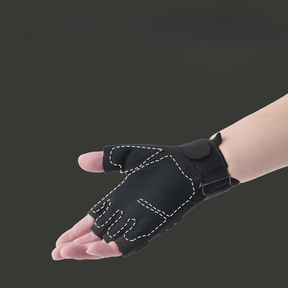 Фитнес Перчатки без пальцев для мужчин для тренировок на открытом воздухе, тактические, полевые, с одинарной перекладиной, износостойкие, противоскользящие, для езды на мотоцикле