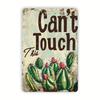 1pc Humorous "Can't Touch This" Cactus Design Iron Tin Sign - 8x12 Inch Garden Wall Art for Patio, Shed, Greenhouse Decor