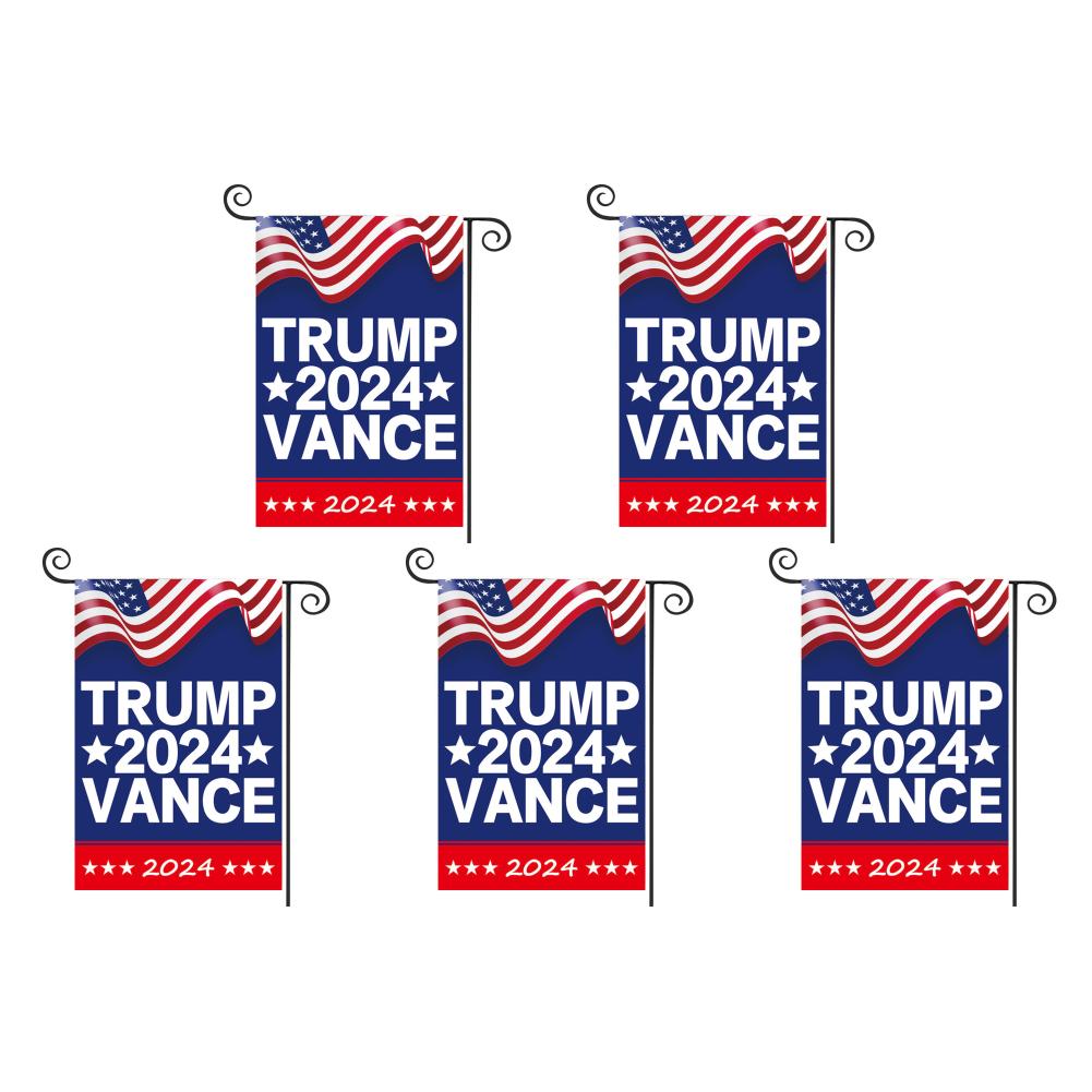 Trump Vance 2024 Garden Flag Double Sided Vivid Color Trump Vance Flags (Blue)