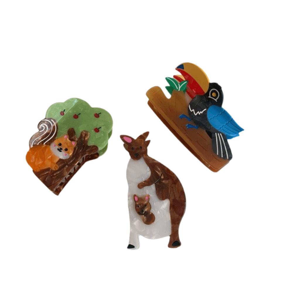 Cartoon Acetate Hair Claw Creative Bird Shark Clip Fashion Animal Hair Clip Daily
