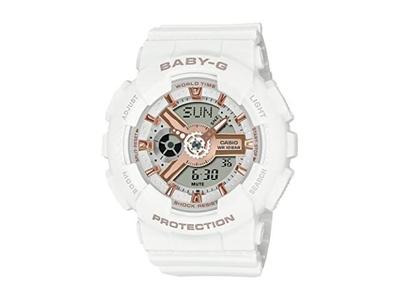 Часы BABY-G BA-110XRG-7AJF Женские белые часы с мировым временем со светодиодной подсветкой
