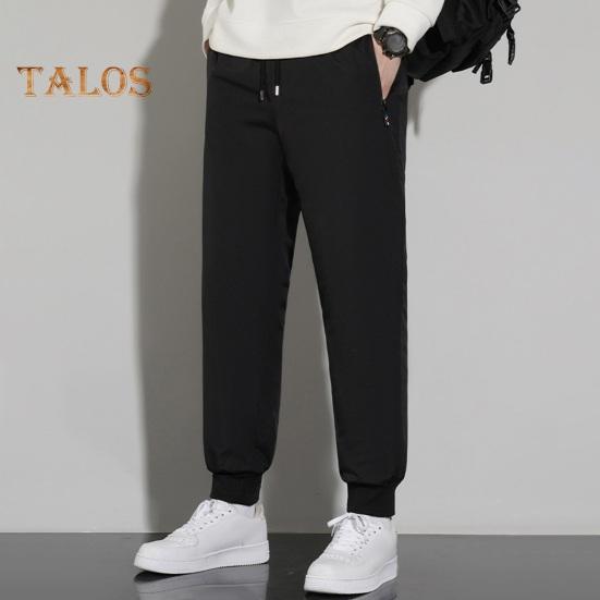 Зимние брюки для мужчин среднего возраста, утолщенный флис, эластичный пояс на шнурке, большие размеры, сохраняющие тепло, карманы на молнии, однотонные, теплые, для спорта, путешествий, работы