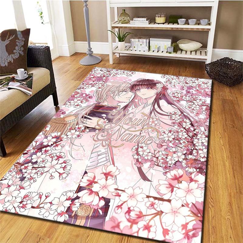 Cherry Blossom Journey Custom Name Carpet Rug For Living Room Bedroom Home Sofa Decoration Kids Play Nonslip Floor Mat
