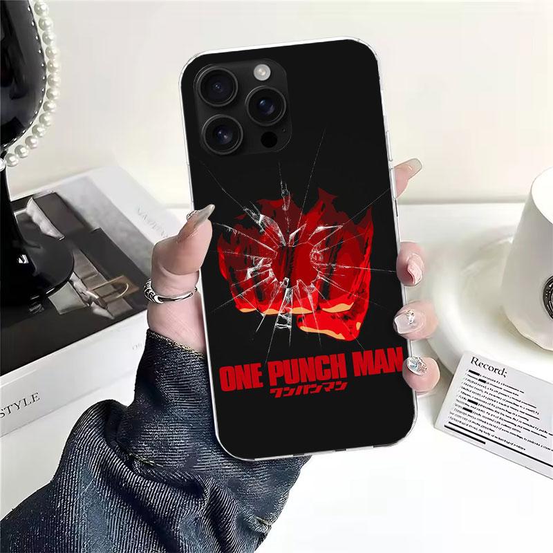 One P-Punch-Man Saitama King Soft Phone Case For IPhone 11 17 Air 16E 16 Pro Max 15 + 14 Plus 13 Mini 12 Apple 7 SE 8 Fundas Coq