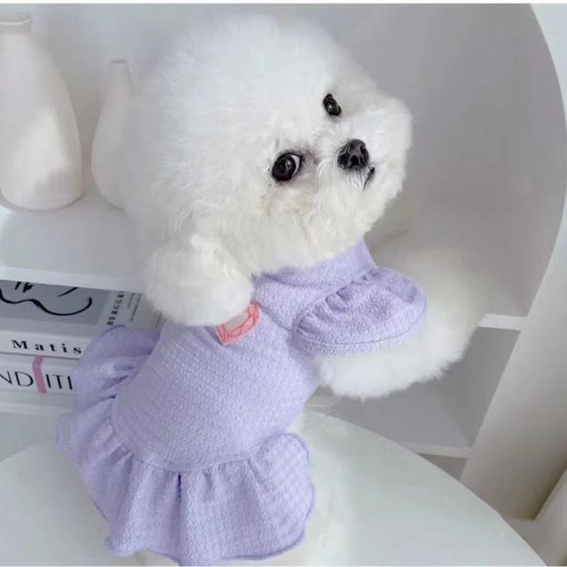 Dog Clothes Princess Skirts Spring Summer Clothing Teddy Bigbear Pomeranian Casual Dress Cat Lightweight Pet Clothes