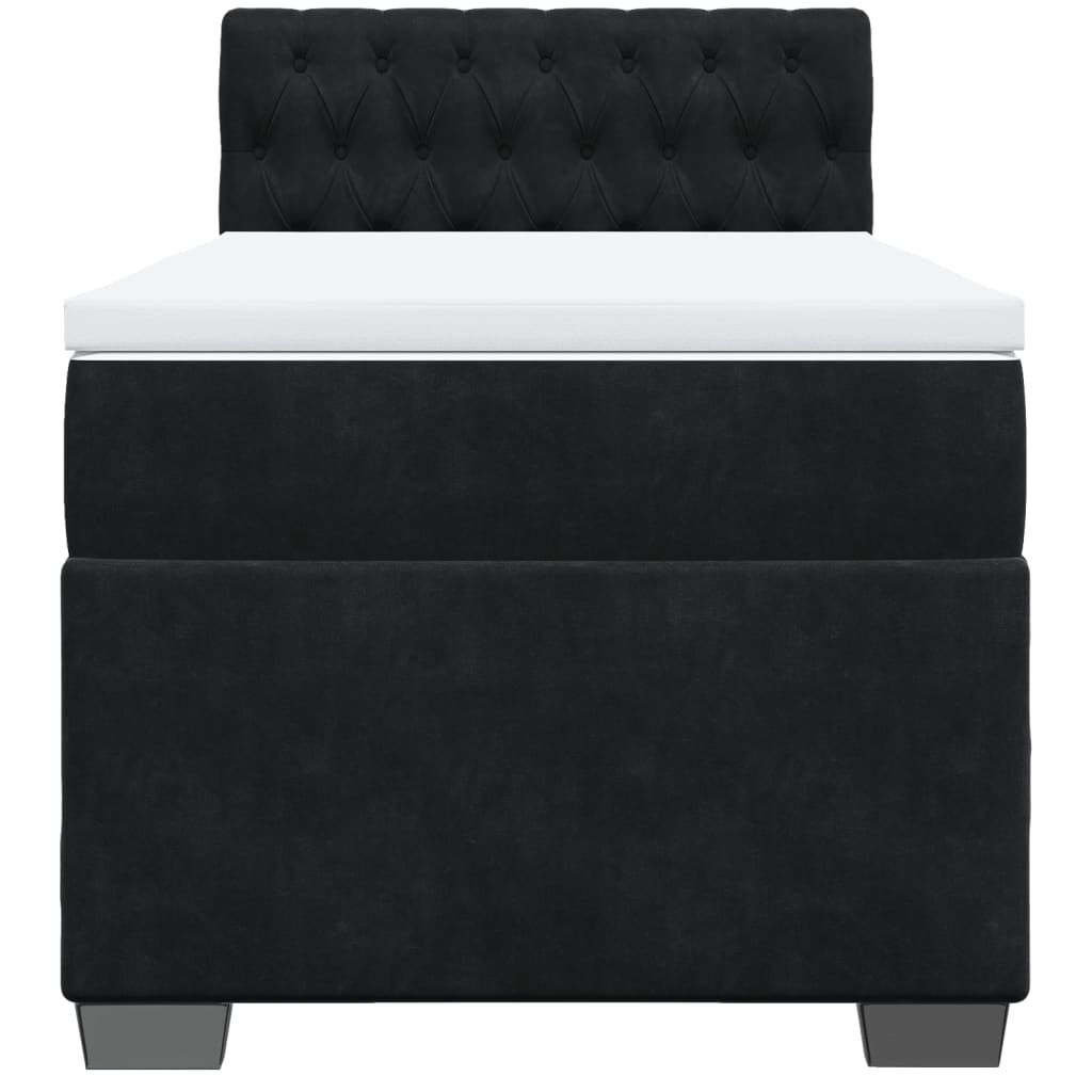 Box Spring Bed with Mattress Black 80 x 200 cm Velvet