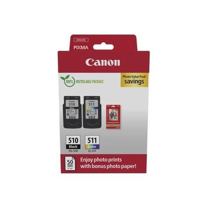 Комплект из 2 чернильных картриджей + набор фотобумаги - CANON - PG-510 Черный + CL-511 Цветной