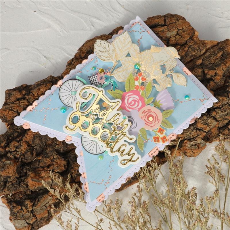 5Pcs Banners Metal Cutting Die Stencil Template for DIY Embossing Paper Photo Album Cards Making Scrapbooking Die Cut