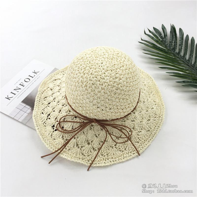 Шляпа от солнца женская складная летняя шляпа от солнца с большими полями гофрированная соломенная шляпа солнцезащитная пляжная шляпа бант дышащая прохладная шляпа