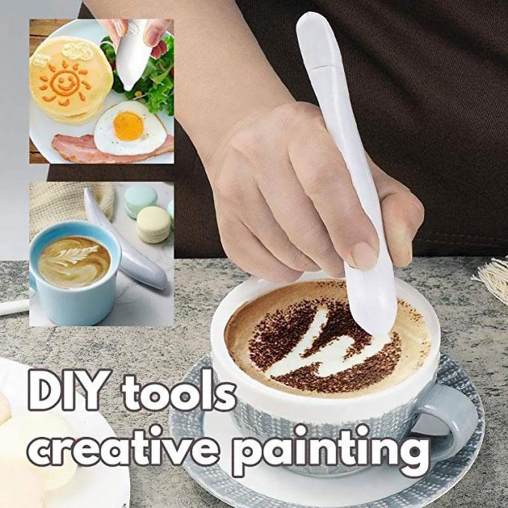 Creative Electrical Latte Art Pen for Coffee Cake Spice Pen Cake Decoration Pen Coffee Carving Pen Baking Pastry Tools