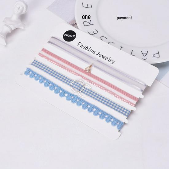 Европейский и американский стиль Сексуальный кружевной чокер и набор ожерелий-цепочек для ключиц (4 шт)