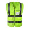 Customizable Multi-Pocket Fluorescent Safety Vest with Reflective Strips for Nighttime Construction