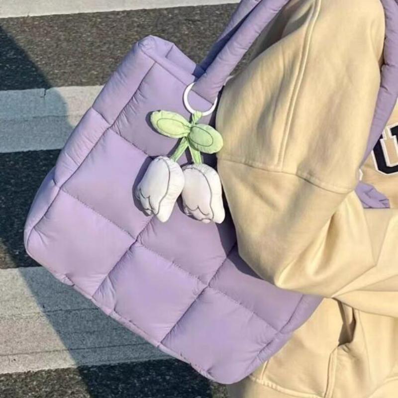 Новые модные женские сумки, ручная сумка, симпатичные надувные сумки через плечо, трендовая нейлоновая сумка из хлопчатобумажной ткани, универсальные сумки через плечо