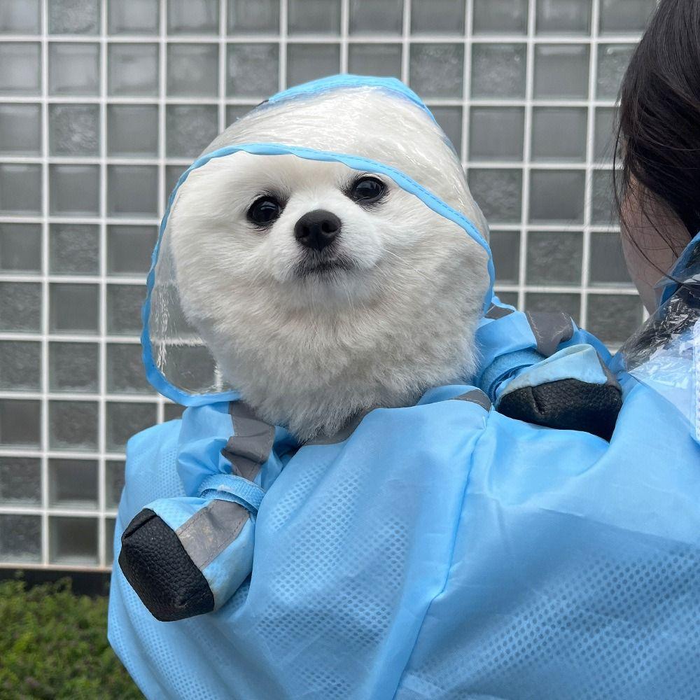Full-coverage Dog Raincoat Transparent Hood Pet Rain Jacket Cat Rainproof Pet Clothes Outdoor Use