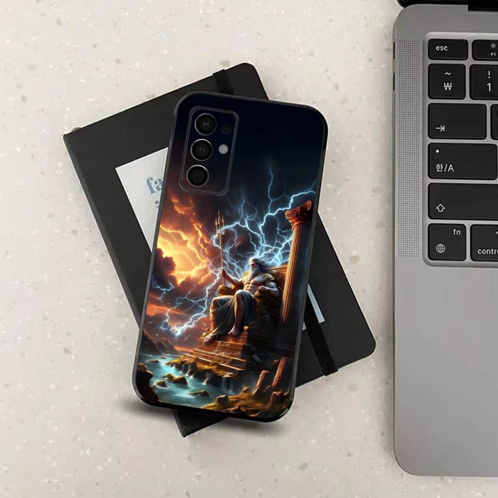 Greek Mythology Zeus Phone Case For Samsung Galaxy A91,A80,A73,A72 ,A71,A53A52,A32 ,A31A22,A21s,A20,Black Cover