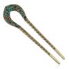 Antique Delicate Bronze Plated Rhinestone Flower Hair Accessories U-shaped Hairpins Stick Pin