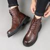 Мужские ботильоны в британском стиле, удобные кожаные мужские зимние ботинки для снега, ретро-ботинки с боковой молнией, модные мужские ботинки «Челси»