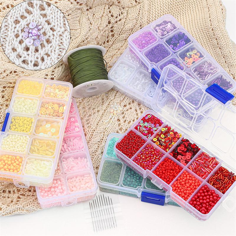 10 коробок/набор бисер блестки имитация жемчуга материал для изготовления ювелирных изделий DIY браслет ожерелье