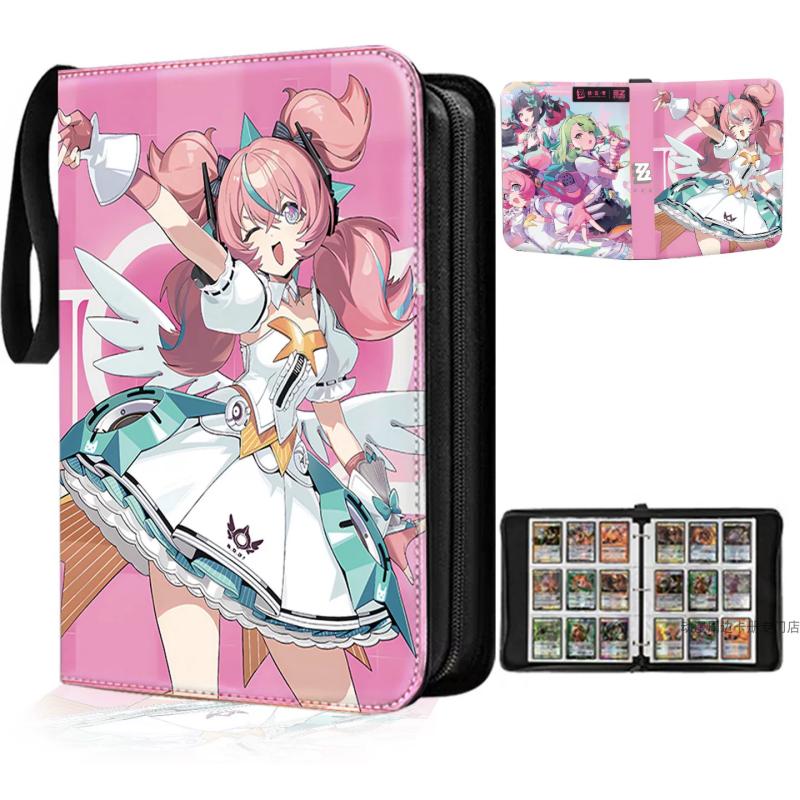 Anime Zenless Zone Zero Card Book with 4 Compartments Card Album Book Folder Anime Collections Zipper Cards Binder Holder Gift