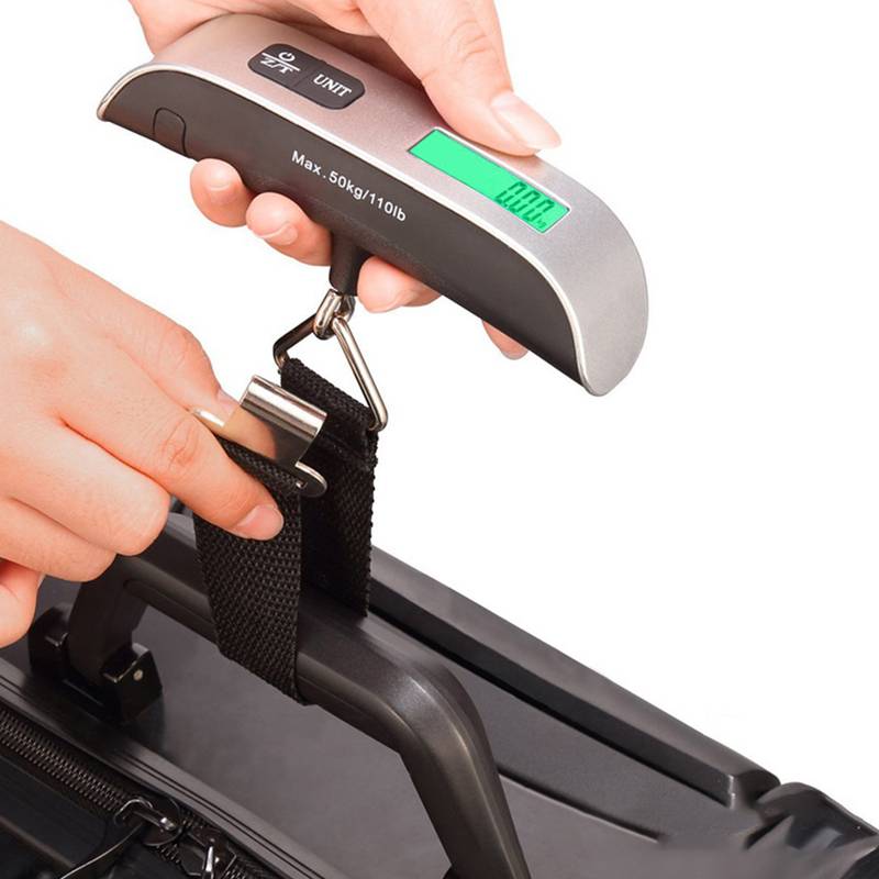 Портативные цифровые весы для багажа Цифровой ЖК-дисплей 110 фунтов/50 кг Электронный чемодан Дорожные весы Багажная сумка Весовые инструменты