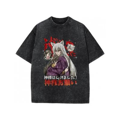 Футболка с принтом Kamisama Kiss Нанами Томоэ Мужская Женская Стиранный Хлопок Футболки Манга Ретро Футболка Харадзюку Пара Футболка с коротким рукавом