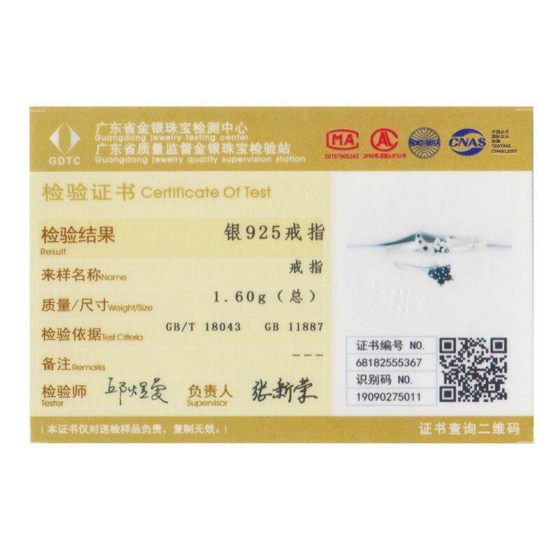 BAMOER Real 925 Sterling Silver Sparkling Blue Moon Star Clear CZ Finger Rings for Women Wedding