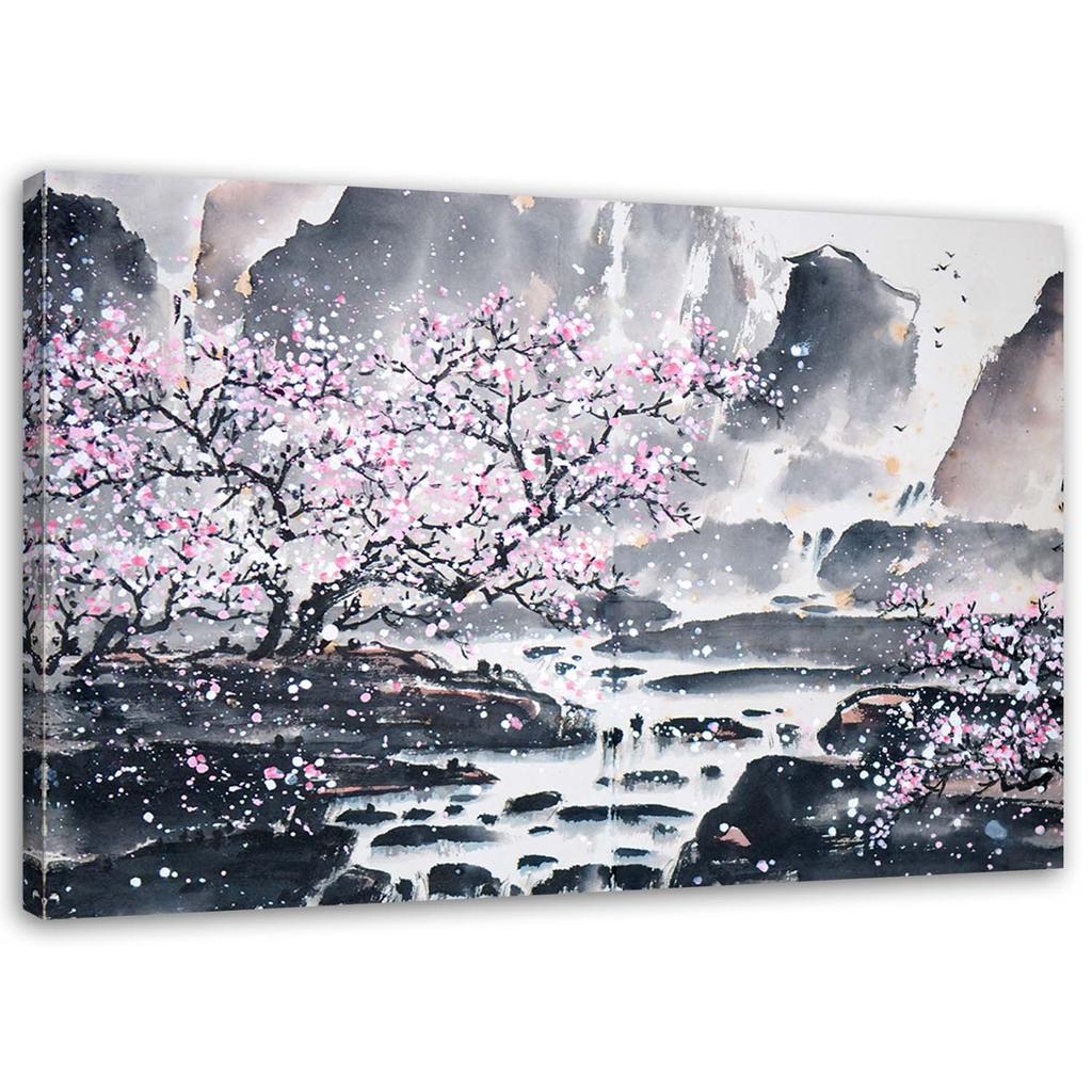 Canvas Print Japanese Landscape Watercolour