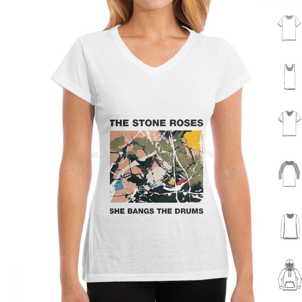 Trending She Bangs The Drums T Shirt Big Size 100% Cotton The Stone Roses Stone Roses The Stone Roses Galaxy Stone Madchester