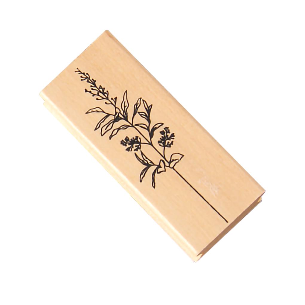 Винтажные штампы с изображением травянистых растений, деревянные резиновые штампы своими руками для скрапбукинга