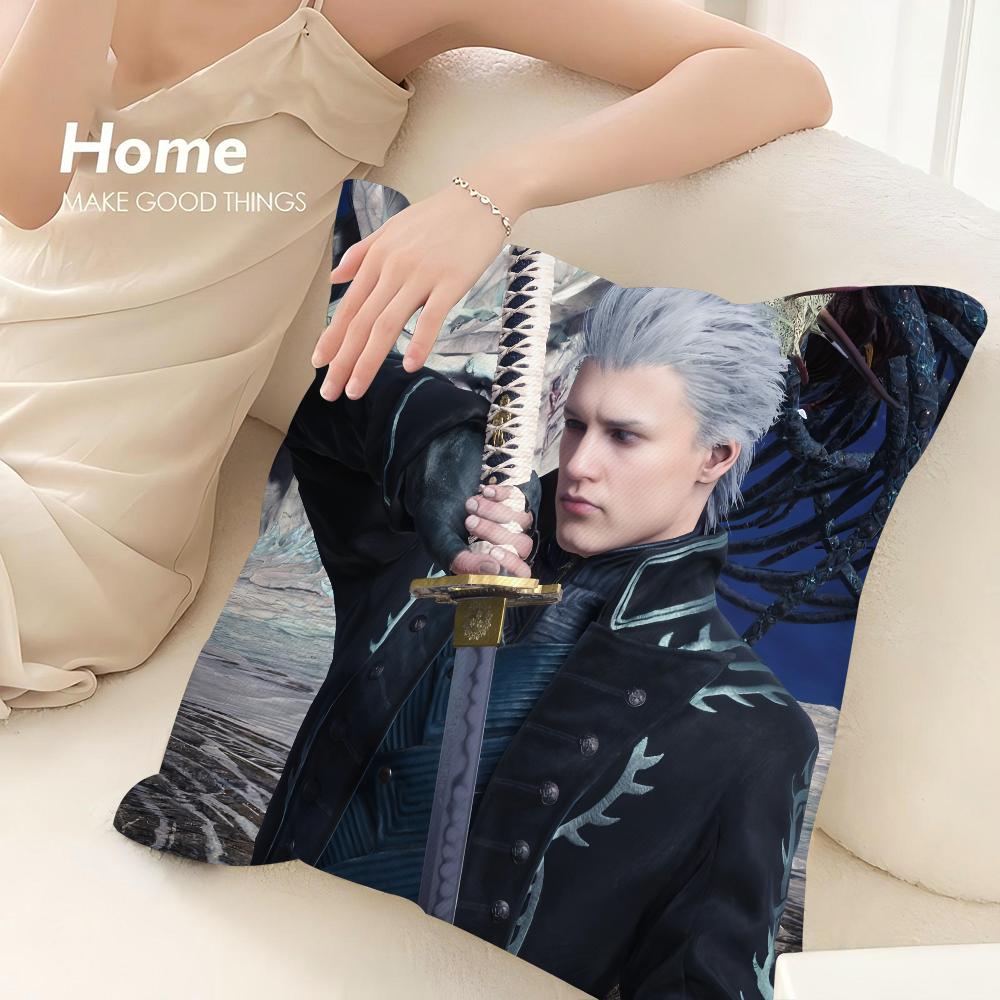 Наволочка для подушки Vergil D-Devil May C-Cry 3D-печать Полиэфирное волокно 45*45 см Декоративная наволочка для дивана Подарок на фестиваль