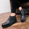 Модные классические мужские ботинки ручной работы на шнуровке из высококачественной кожи, мужские туфли, модные уличные осенние мужские мокасины, мужские ботильоны